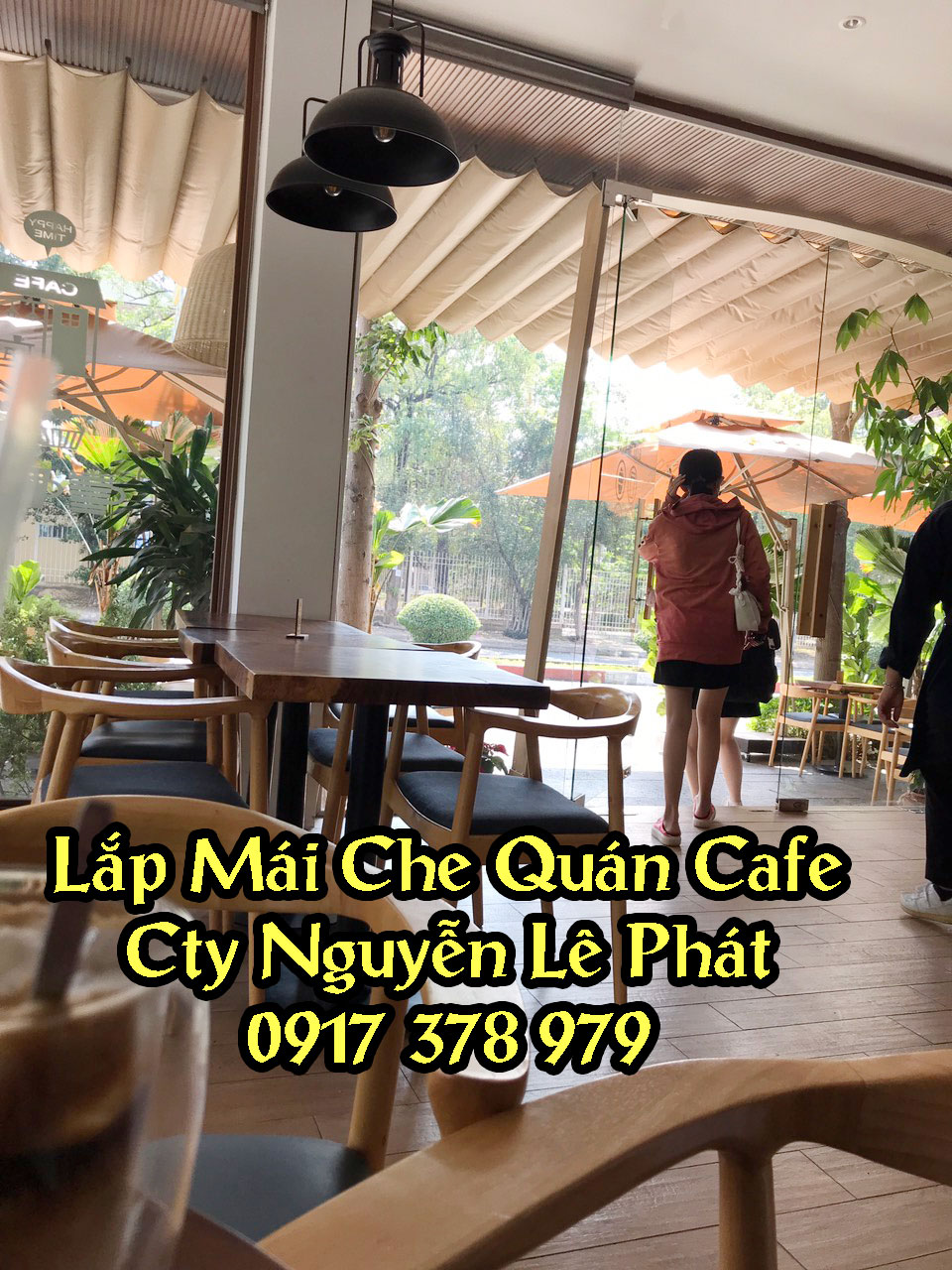 Mái che quán cà phê